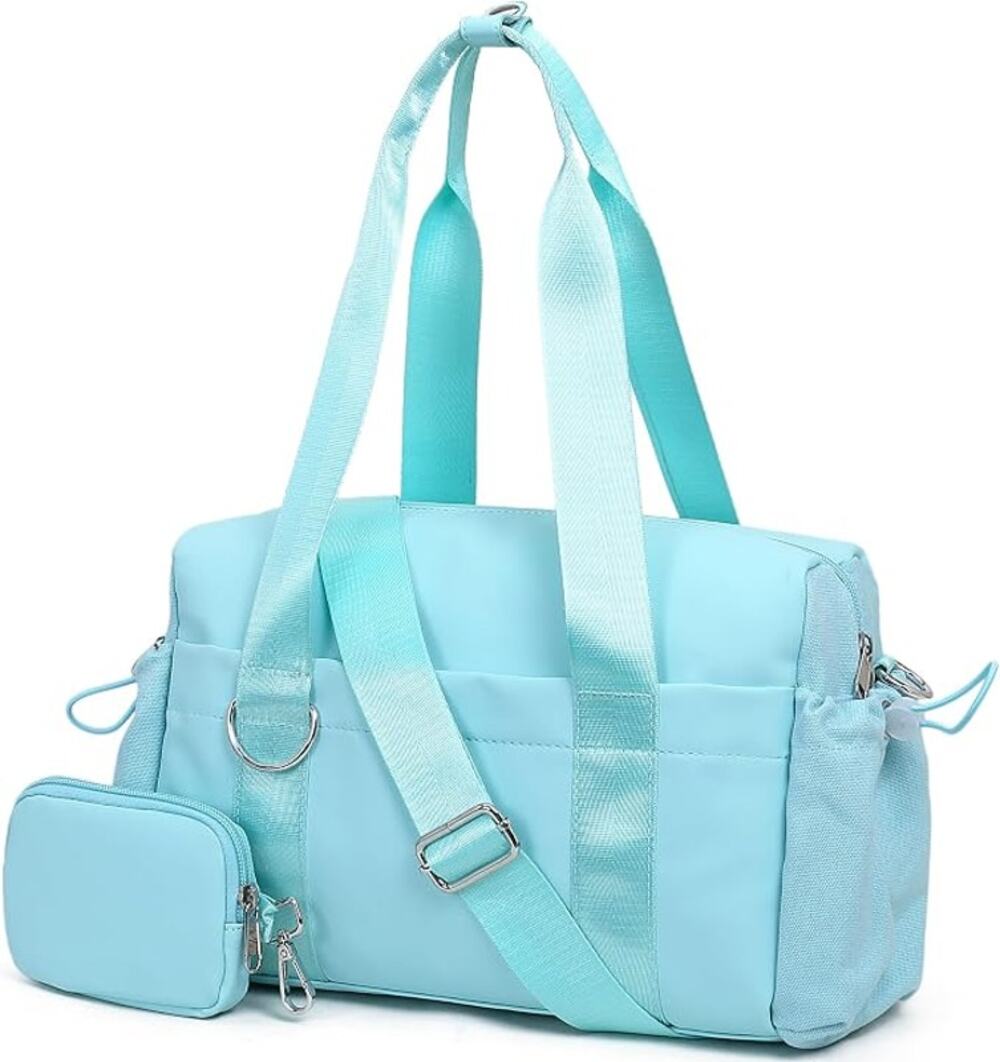Mini Gym Bag Carry-On Travel Duffle Removable Shoulder Strap Detachable Wallet